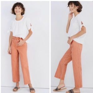 Madewell Emmett wide leg crop pants. Salmon color. Size 26